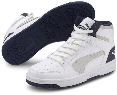 (JR) プーマ リバウンド レイアップ SL MID 白/グレー 370486-10 Lookbook (JR) プーマ リバウンド レイアップ SL MID 白/グレー 370486-10