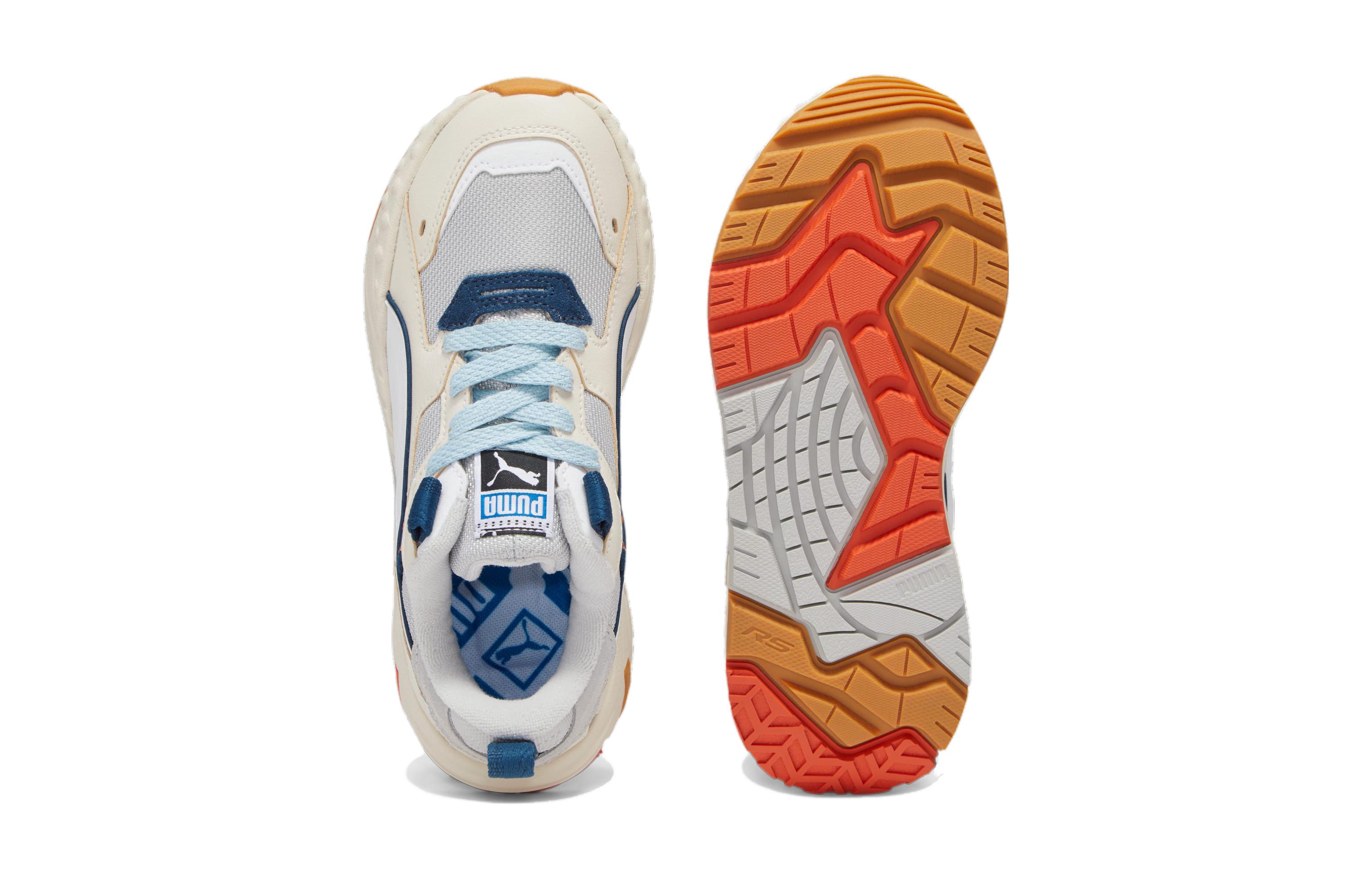 Shop 大童 PUMA Rs-Trck 舒適運動 輕便耐磨 低筒 兒童跑步鞋 白灰