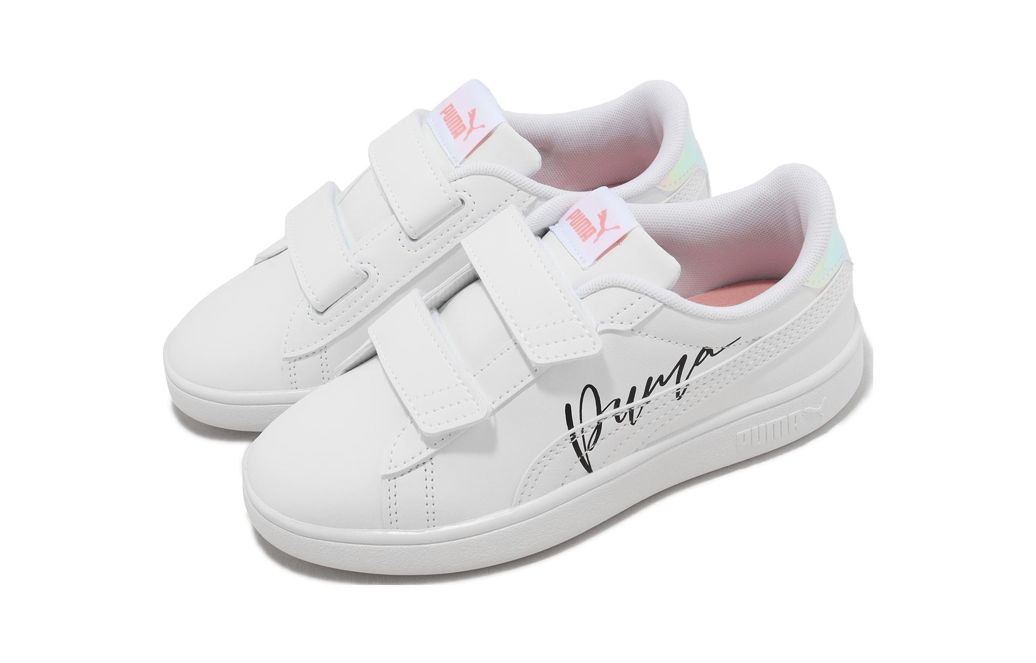 Lookbook (JR) Puma Smash 3.0 Kulit Velcro Kanak-kanak 'Crystal' 392574-01