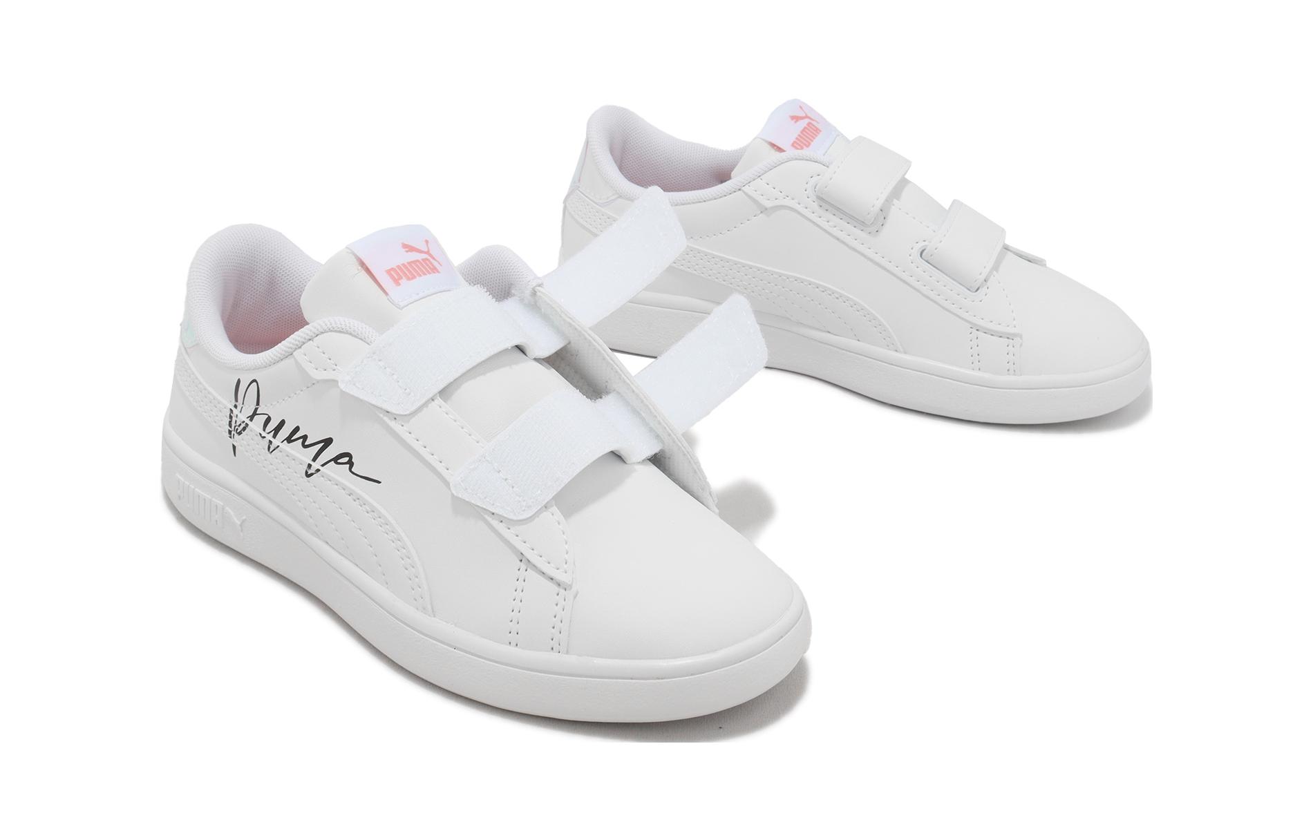 Shop (JR) Puma Smash 3.0 Kulit Velcro Kanak-kanak 'Crystal' 392574-01