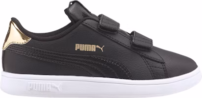 (Youth) Puma Smash v2 'Mirror Metallic - Black Team Gold' 383766-02 (Youth) Puma Smash v2 'Mirror Metallic - Black Team Gold' 383766-02