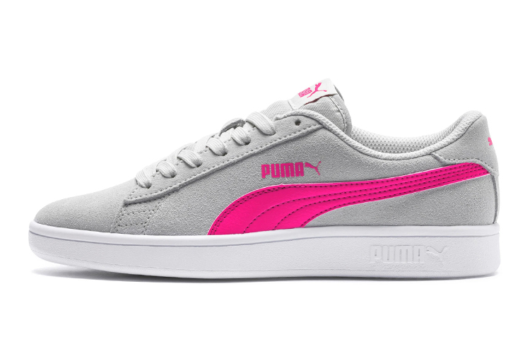 Buy 大童 PUMA Smash V2 珠皮 耐磨輕便 低幫 兒童板鞋 灰粉