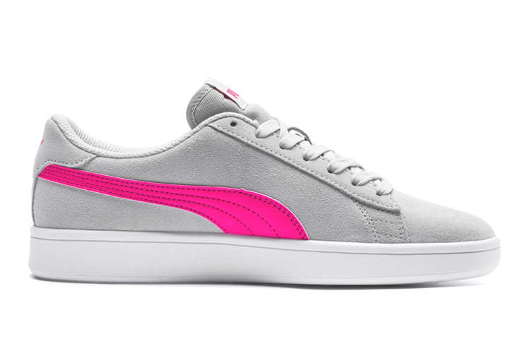 Order 大童 PUMA Smash V2 珠皮 耐磨輕便 低幫 兒童板鞋 灰粉