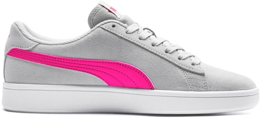 大童 PUMA Smash V2 珠皮 耐磨輕便 低幫 兒童板鞋 灰粉 Order 大童 PUMA Smash V2 珠皮 耐磨輕便 低幫 兒童板鞋 灰粉