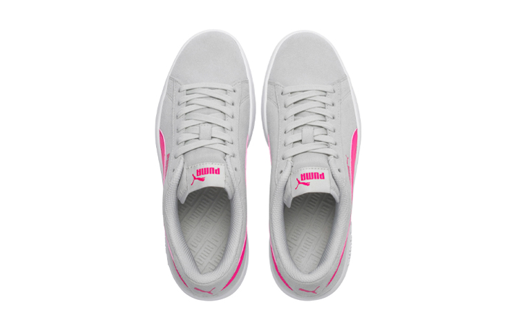 Lookbook 大童 PUMA Smash V2 珠皮 耐磨輕便 低幫 兒童板鞋 灰粉