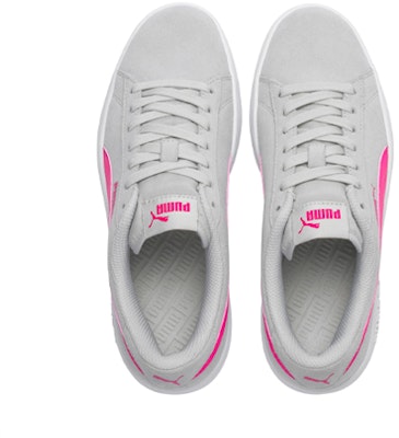 大童 PUMA Smash V2 珠皮 耐磨輕便 低幫 兒童板鞋 灰粉 Lookbook 大童 PUMA Smash V2 珠皮 耐磨輕便 低幫 兒童板鞋 灰粉