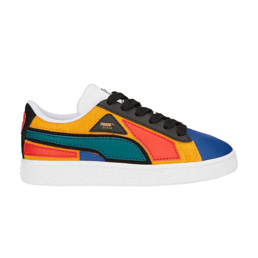 (Youth) Puma Suede 'Layers - Blazing Blue Varsity Green' 387805-01