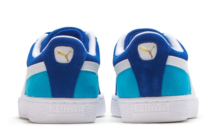 Shop 大童 PUMA Suede Classic Kokono 休閒 輕便透氣 低筒 兒童運動鞋 藍白