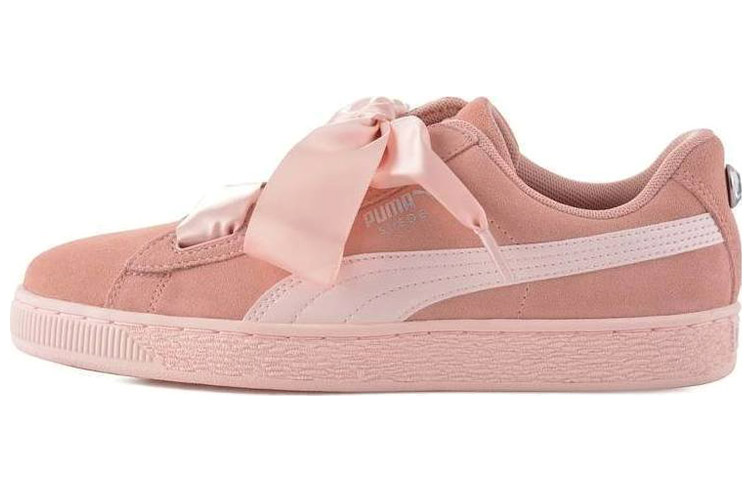 Buy 大童 PUMA Suede Heart Jewel 低幫 兒童板鞋 桃粉緞帶