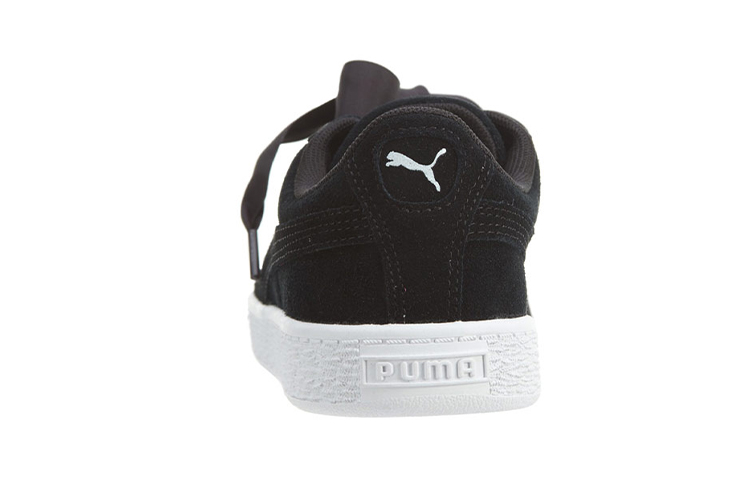 Shop 中童 PUMA Suede Heart 小童款 緞帶 低幫 兒童板鞋 黑白