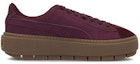 Order (JR) Puma Suede Platform Trace Velor 'Burgundy' 葡萄酒 merah platform tinggi 366696-01