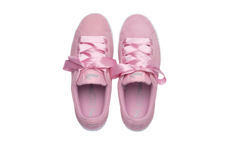 Lookbook (JR) プーマ ビッキー プラットフォーム リボン JR (ピンク/ホワイト) 367642-05