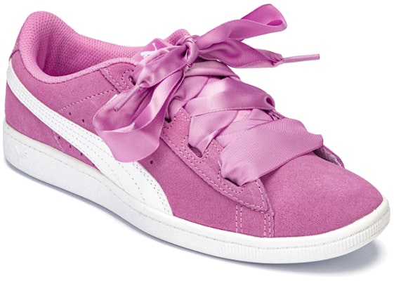 大童 PUMA Vikky Ribbon Jr 休閒 耐磨減震 低幫 兒童板鞋 粉 Lookbook 大童 PUMA Vikky Ribbon Jr 休閒 耐磨減震 低幫 兒童板鞋 粉