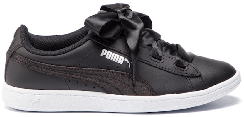 大童 PUMA Vikky Ribbon L Satin Jr 蝴蝶結休閒 低幫 兒童板鞋 黑 Order 大童 PUMA Vikky Ribbon L Satin Jr 蝴蝶結休閒 低幫 兒童板鞋 黑