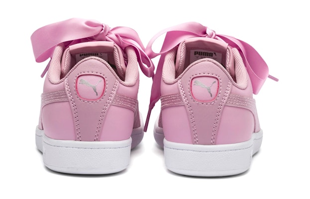 大童 PUMA Vikky Ribbon L Satin Jr 蝴蝶結休閒 防滑透氣 低幫 兒童板鞋 粉 Shop 大童 PUMA Vikky Ribbon L Satin Jr 蝴蝶結休閒 防滑透氣 低幫 兒童板鞋 粉