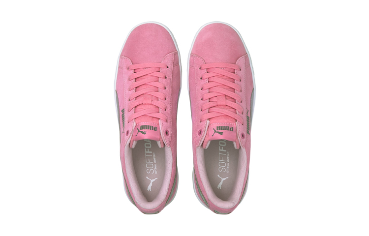 Lookbook (JR) プーマ ビッキーv2 スエード (キッズ ピンク) 370510-09