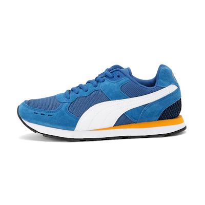 (Youth) Puma Vista Low Top Running Shoes Blue/White/Yellow