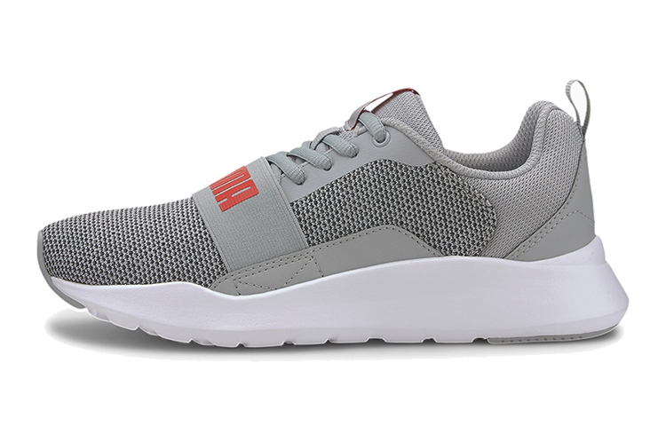 (Youth) Puma Wired Knit Low Top Running Shoes White/Grey 367381-10