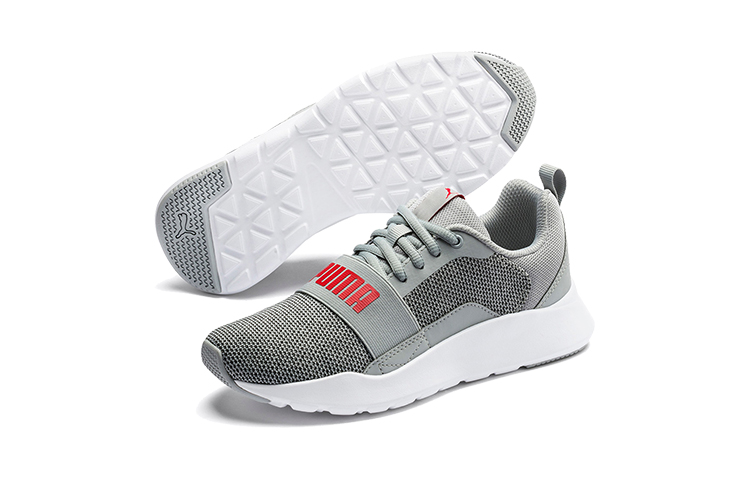 Purchase (JR) プーマ Wired ニット ローカット ランニングシューズ 白/グレー 367381-10