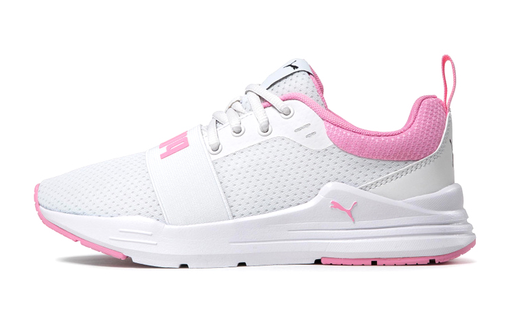 (Youth) Puma Wired Run Agile Imeva Low Top Running Shoes White/Pink 374214-06