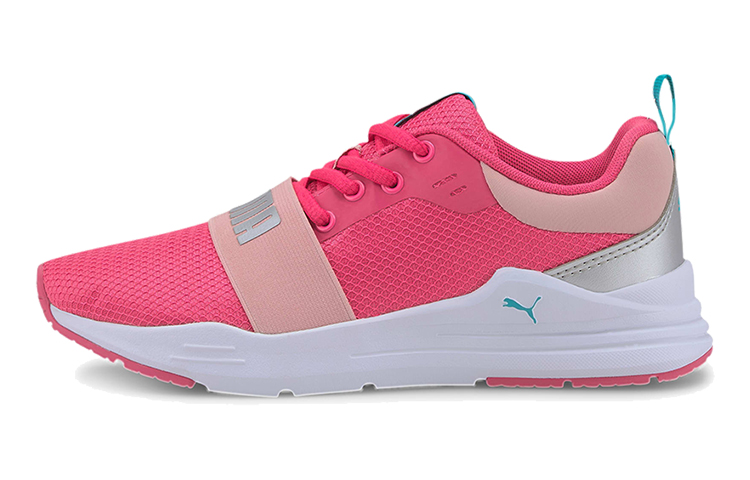(Youth) Puma Wired Run Agile Imeva Low Top Running Shoes Pink/White/Silver 374433-03