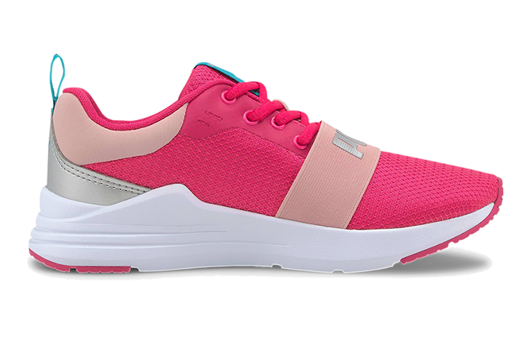 Order (JR) Puma Wired Run Agile Imeva Baskets Basses Course Rose/Blanc/Argent 374433-03