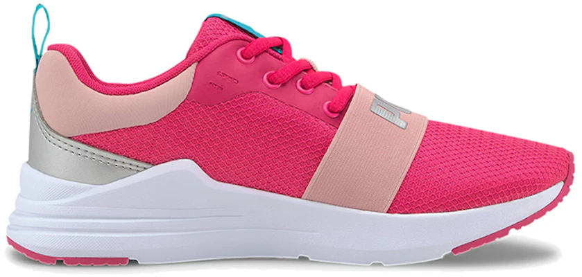 (JR) Puma Wired Run Agile Imeva Baskets Basses Course Rose/Blanc/Argent 374433-03 Order (JR) Puma Wired Run Agile Imeva Baskets Basses Course Rose/Blanc/Argent 374433-03