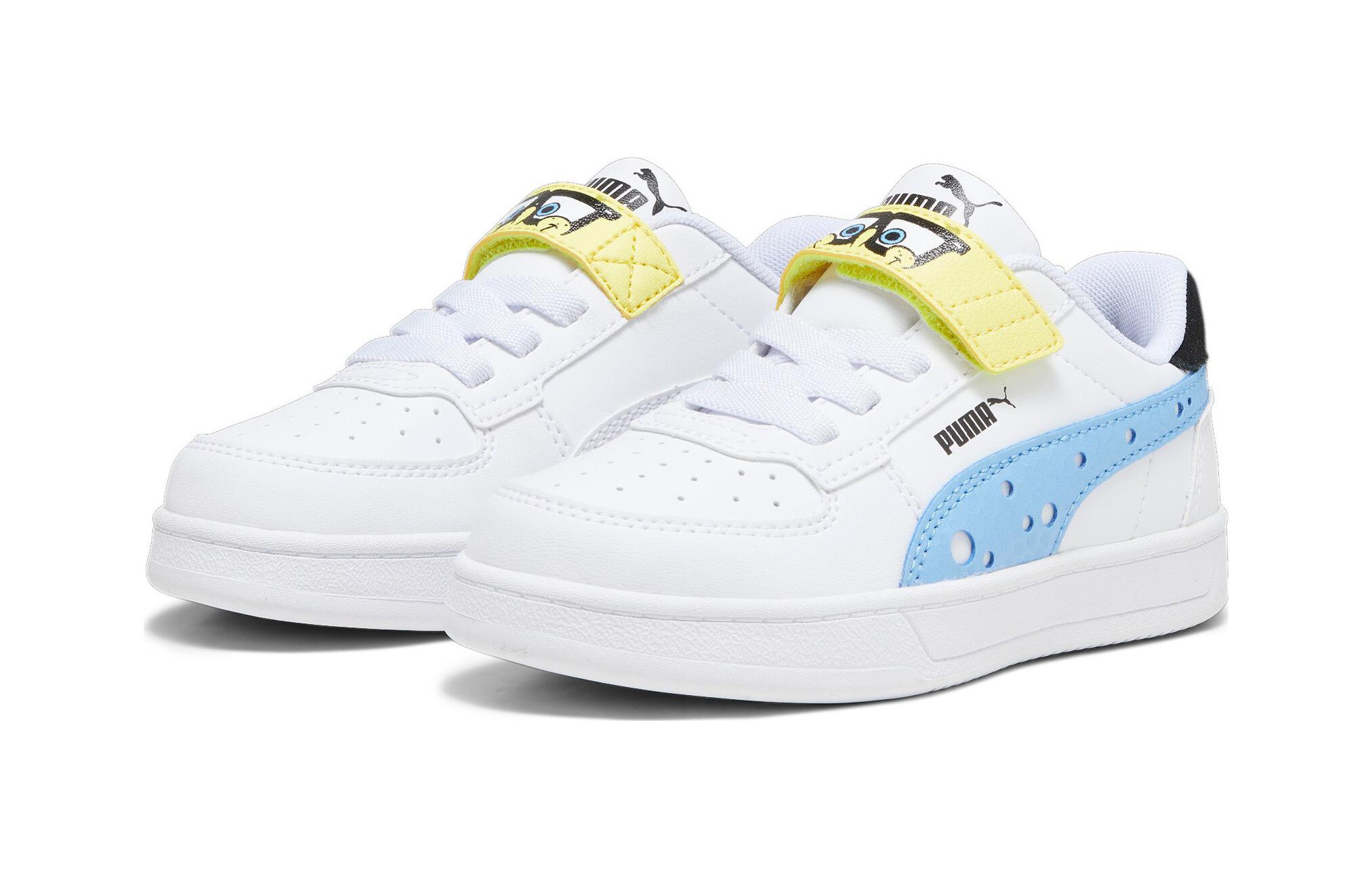 Order 中童 PUMA PUMA x 海綿寶寶 聯名款 舒適百搭 防滑耐磨 低筒 兒童板鞋 白色