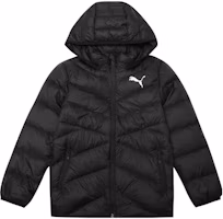(Youth) PUMA Youth Black Logo Hooded Down Vest - Stylish & Casual 589565-01