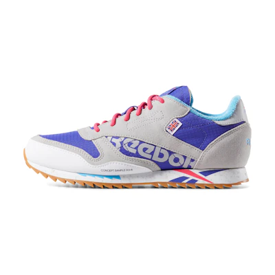 (Youth) Reebok CL Leather Ripple MU 'Grey White Purple'