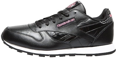 (Youth) Reebok Classic Leather 'Black Pink' CM9136 (Youth) Reebok Classic Leather 'Black Pink' CM9136