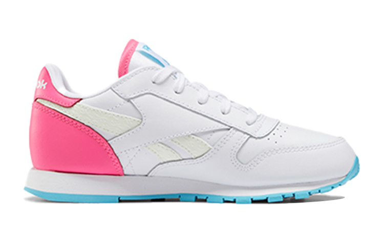 (Youth) Reebok Classic Leather 'Pink White Blue' 圖 2