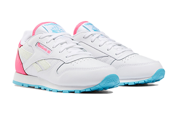 (Youth) Reebok Classic Leather 'Pink White Blue' 圖 3