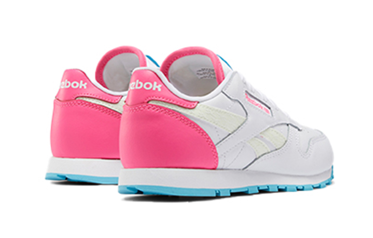 (Youth) Reebok Classic Leather 'Pink White Blue' 圖 5