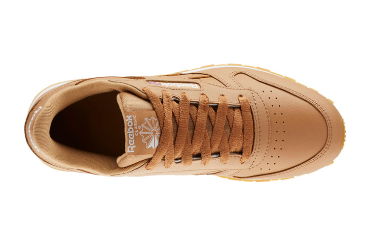 Shop 大童 Reebok Classic Leather 耐磨防滑減震 低筒運動鞋 小麥色