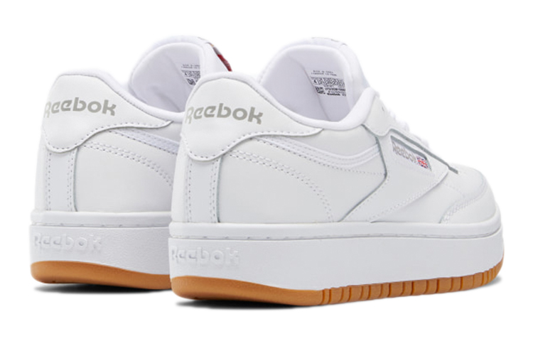 Shop 大童 Reebok Club C Double 舒適 耐磨 低筒 兒童板鞋 雪白