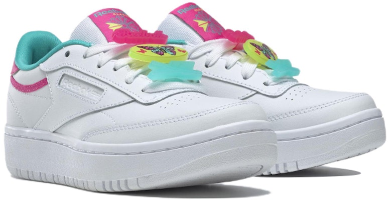 (JR) Reebok Club C Double 'Putih Biru Pink' GV8658 Lookbook (JR) Reebok Club C Double 'Putih Biru Pink' GV8658