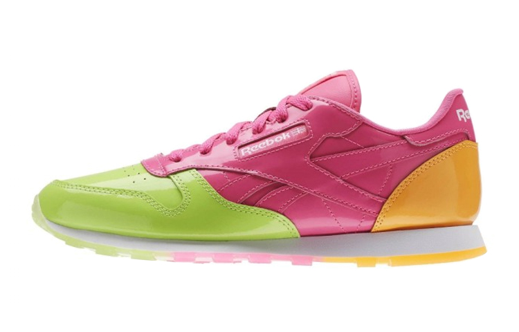 (Youth) Reebok Junior Classic Leather 'Pink Green Orange' BS7244