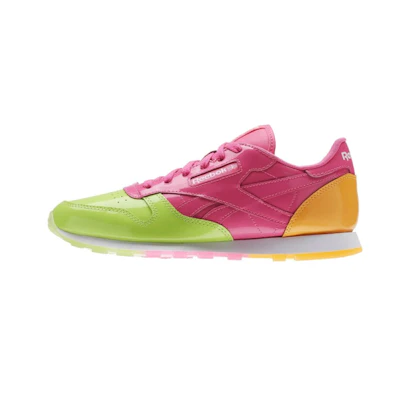 (Youth) Reebok Junior Classic Leather 'Pink Green Orange'