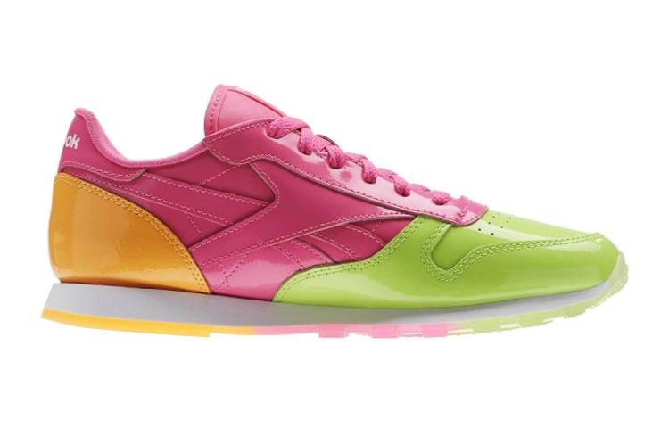 (Youth) Reebok Junior Classic Leather 'Pink Green Orange' 圖 2