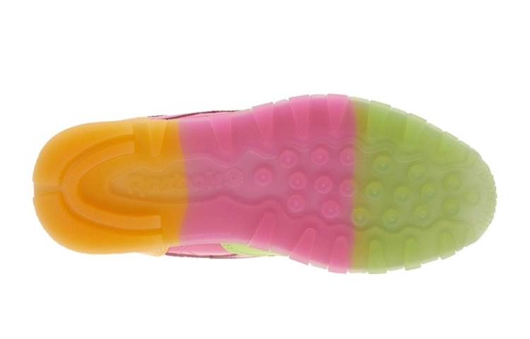 (Youth) Reebok Junior Classic Leather 'Pink Green Orange' 圖 5