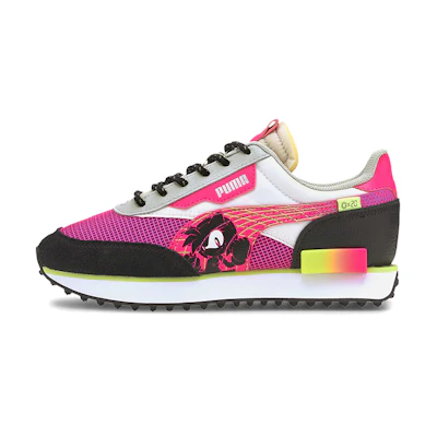 (Youth) Puma SEGA X Future Rider Low Running Shoes Black/White/Pink