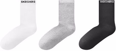 (Youth) Skechers Antibacterial Mid-Calf Sports Socks - Non-Slip & Odor Resistant (3 Pairs) L425M109-02KZ (Youth) Skechers Antibacterial Mid-Calf Sports Socks - Non-Slip & Odor Resistant (3 Pairs) L425M109-02KZ