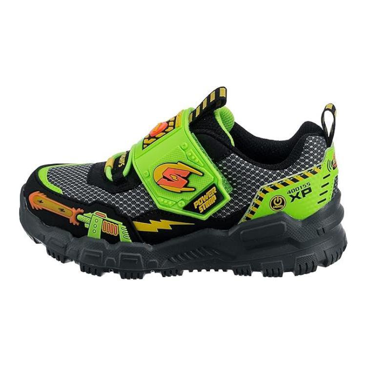 (Youth) Skechers Adventure Track-Sound Blaster Sneaker 'Black Green' 400155-LBKLM