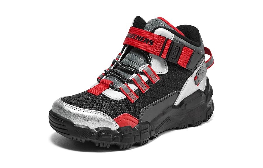 Lookbook 大童 Skechers Adventure Track 防踢減震 兒童休閒鞋 黑紅