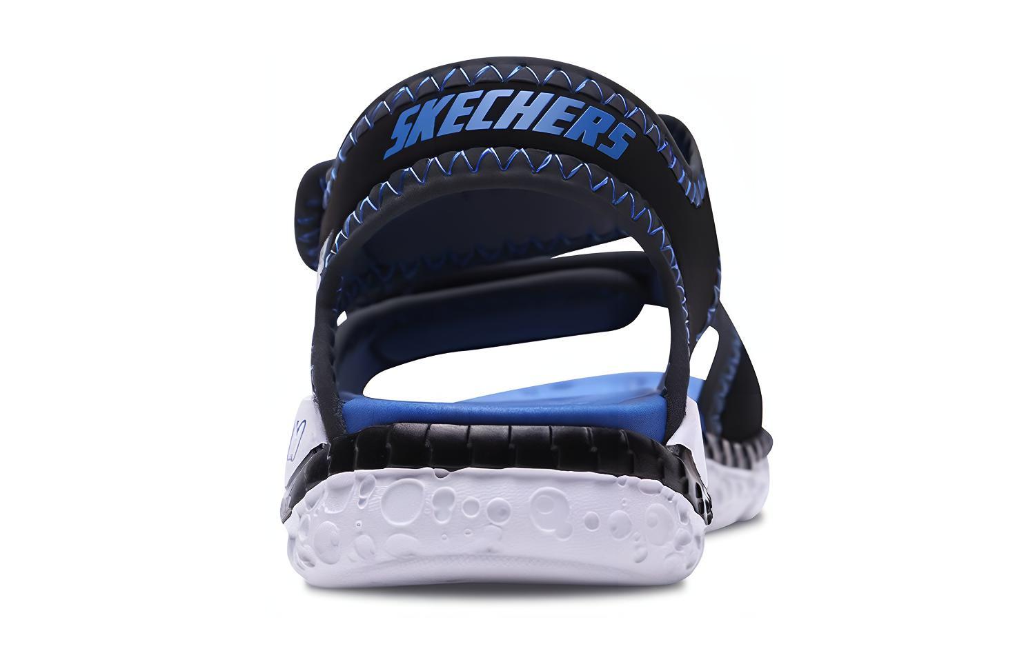 Shop (JR) Skechers Astrozoid 'Hitam Biru Velcro' 97520L-BKRY