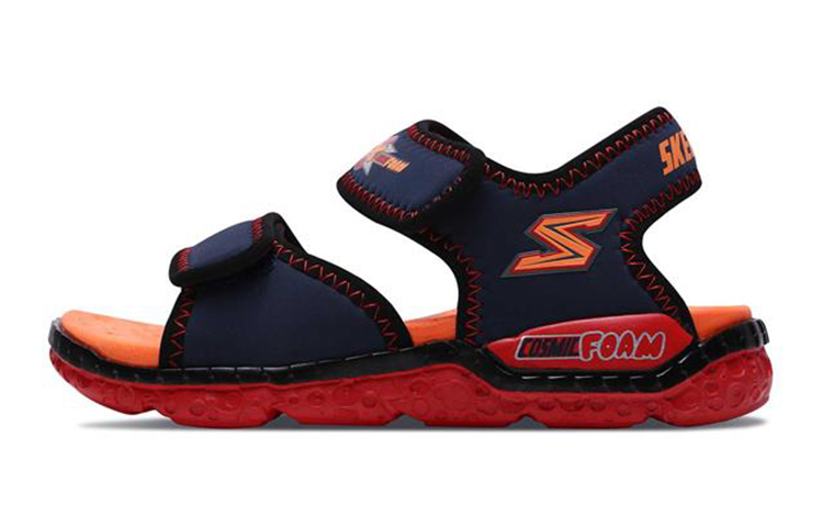 (Youth) Skechers Astrozoid 'Blue Red Velcro' 97520L-NVRD