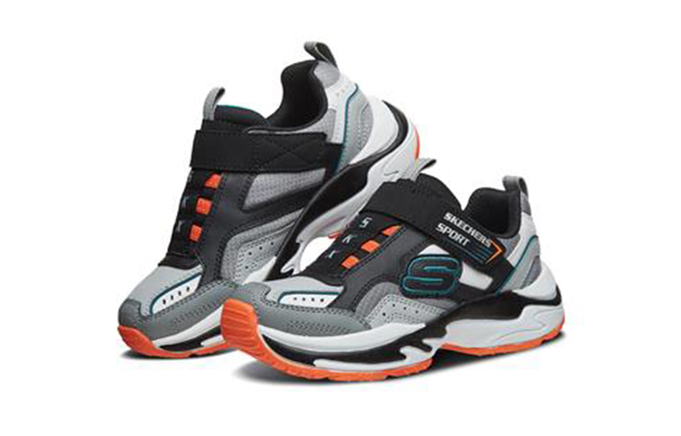 Lookbook (Youth) Skechers Boys Low 'Black Magic Strap' 97825L-GYBK