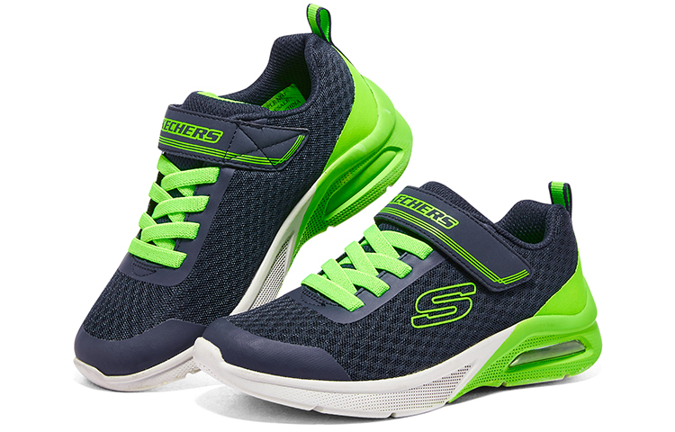 Shop (Youth) Skechers Boys Low 'Blue Green Magic Strap' 403773L-NVLM