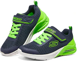Shop 童鞋 Skechers 男童 魔術貼 舒適氣質 防滑減震耐磨 低幫 兒童跑步鞋 藍綠色